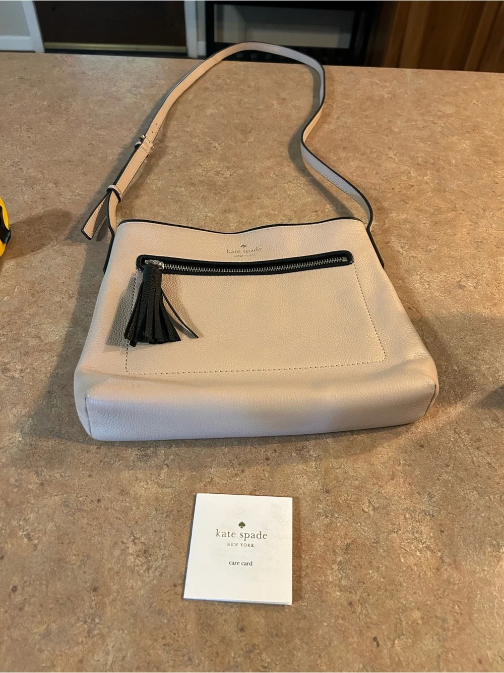 kate spade Blush Crossbody with Black Trim and Tassel